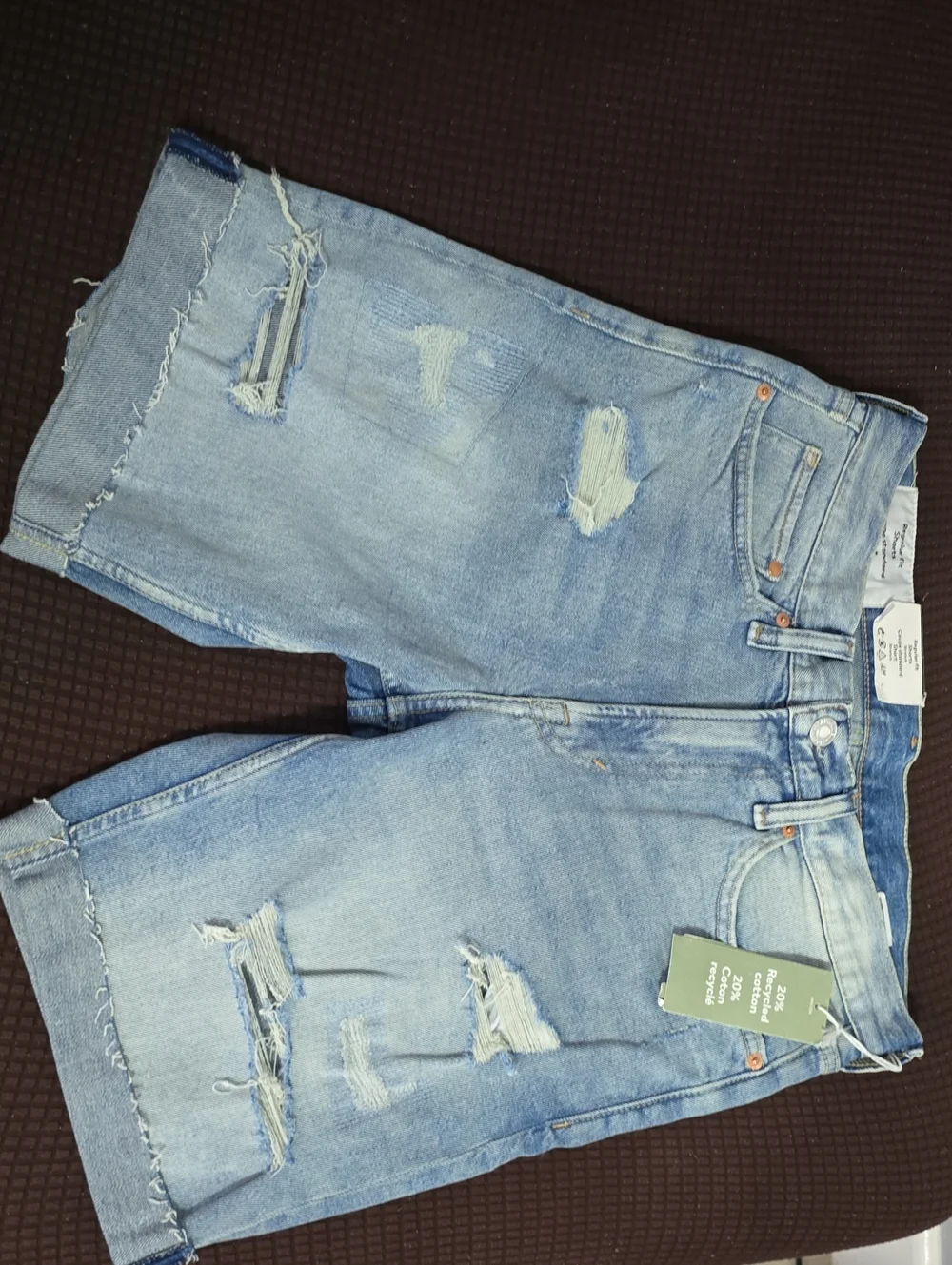 Light Blue Distressed Men's Denim Shorts - Casual Summer Jeans